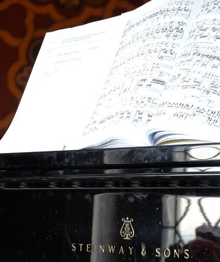 Der Steinway-Flügel bei der ersten Generalprobe des Tannhäuser für Kinder 2014 © Wartburg-Stiftung, Fotothek, Christian Böhm