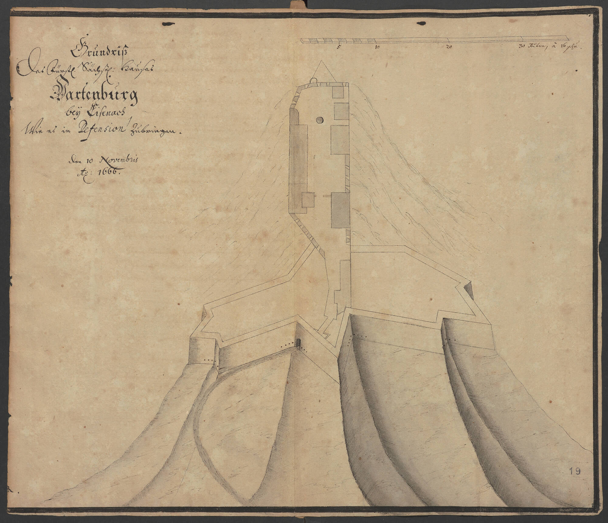 Ein alter Plan der Wartburg